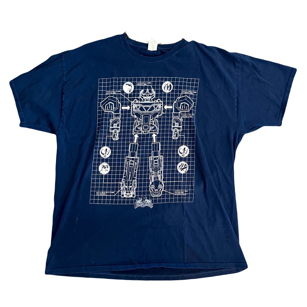 Loot Crate Mighty Morphin Power Rangers Navy T Shirt 2XL Vintage EUC NO DAMAGSS